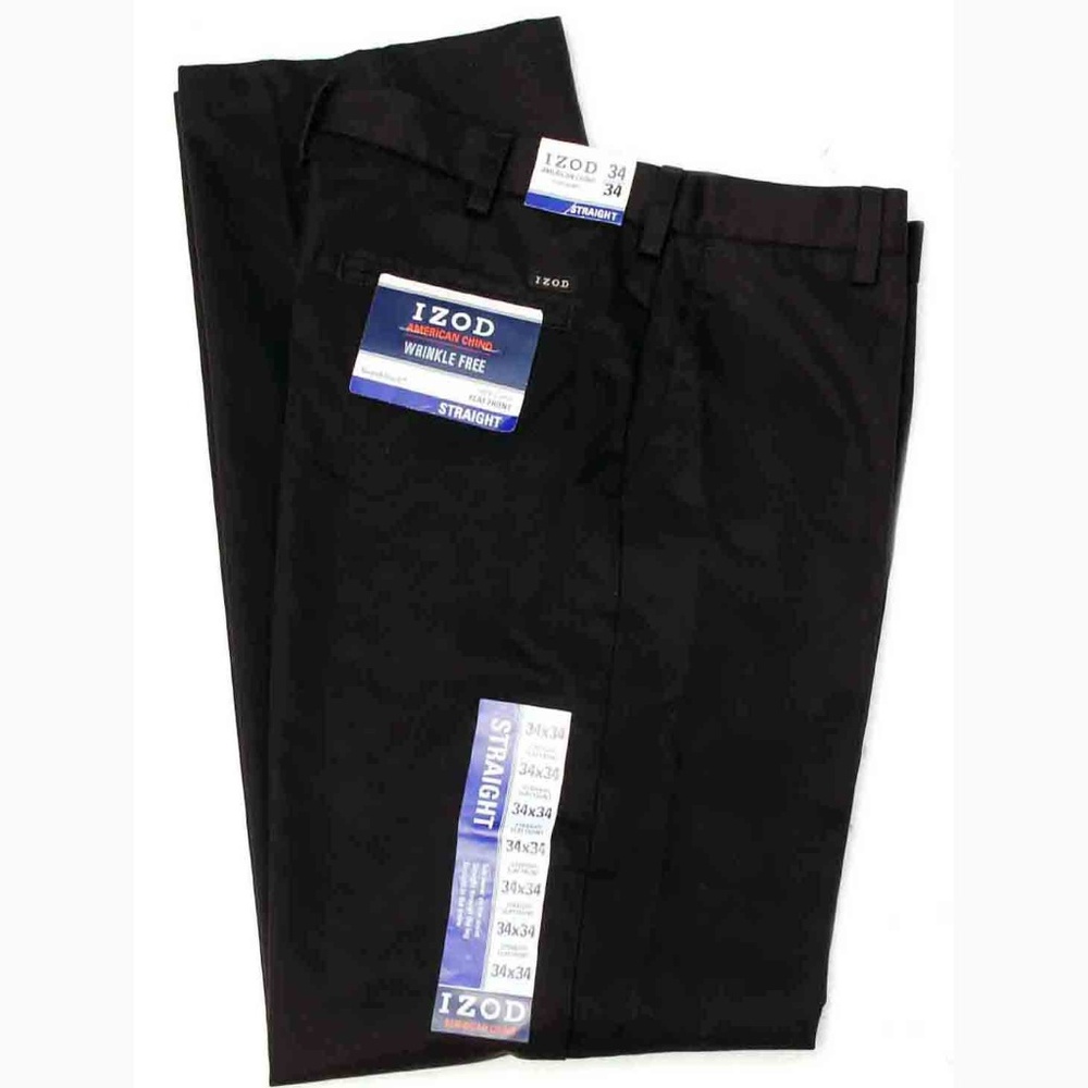 IZOD Chinos Pants Black Men's Size 34 X 34